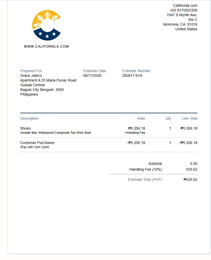 Initial Payment for Faye