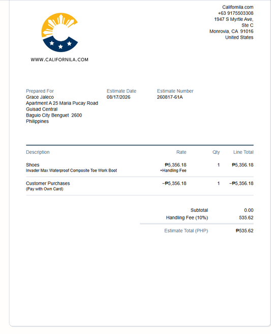 Initial Payment for Grace