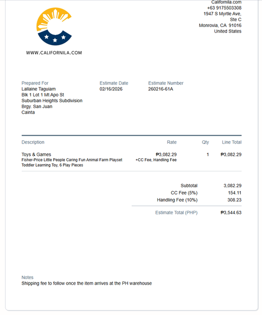 Initial Payment for Lallaine